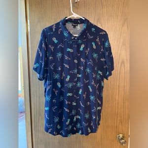 Torrid Stretch Challis Button Front Aloha Shirt size 1